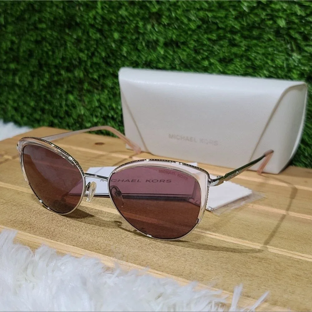 Michael Kors Sunglasses MK1046-115376 Key Biscayne Silver New - Picture 3 of 10